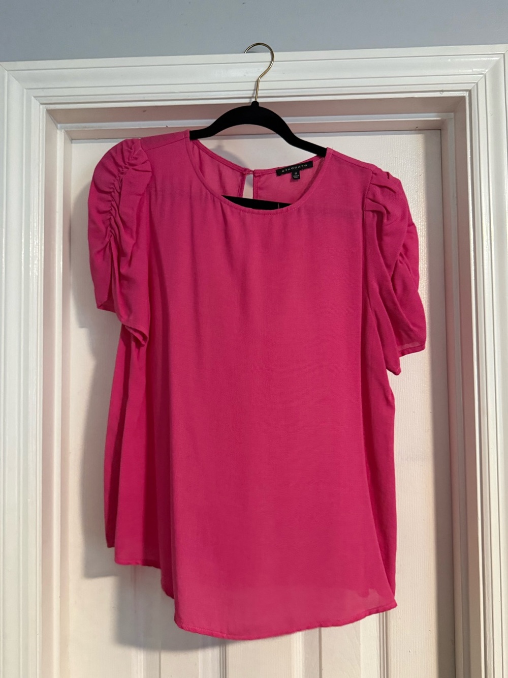 Staccato Hot Pink Short Ruffle Sleeve Blouse